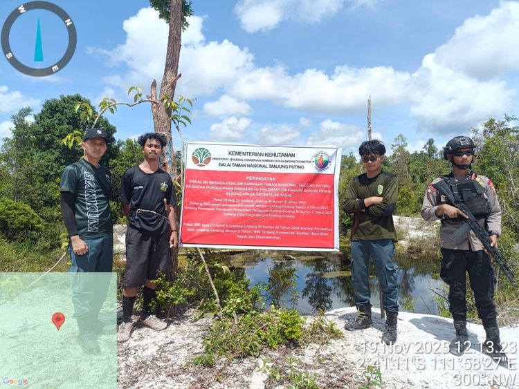 Gakkum Kehutanan Amankan 12 Pelaku Penambangan Emas Tanpa Izin (PETI) di Taman Nasional Tanjung Puting