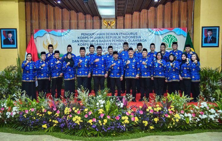 DPN KORPRI Kukuhkan Dewan Pengurus dan Badan Pembina Olahraga KORPRI Kemenhut